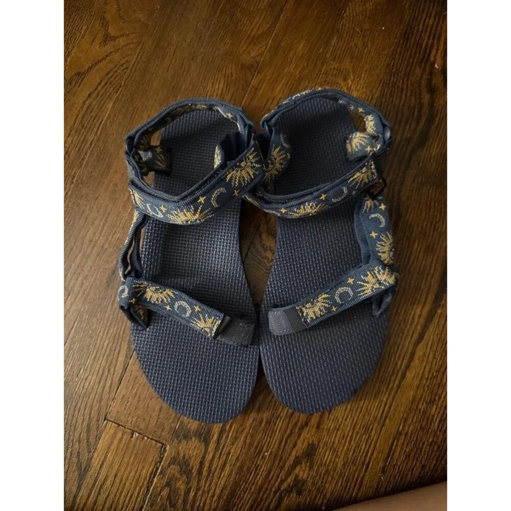 Teva Original Universal Sun & Moon Insignia Blue Sandals Womens Size 9